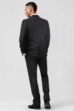 Mens Black Shawl Lapel Single Breasted 3 Piece Wedding Suits
