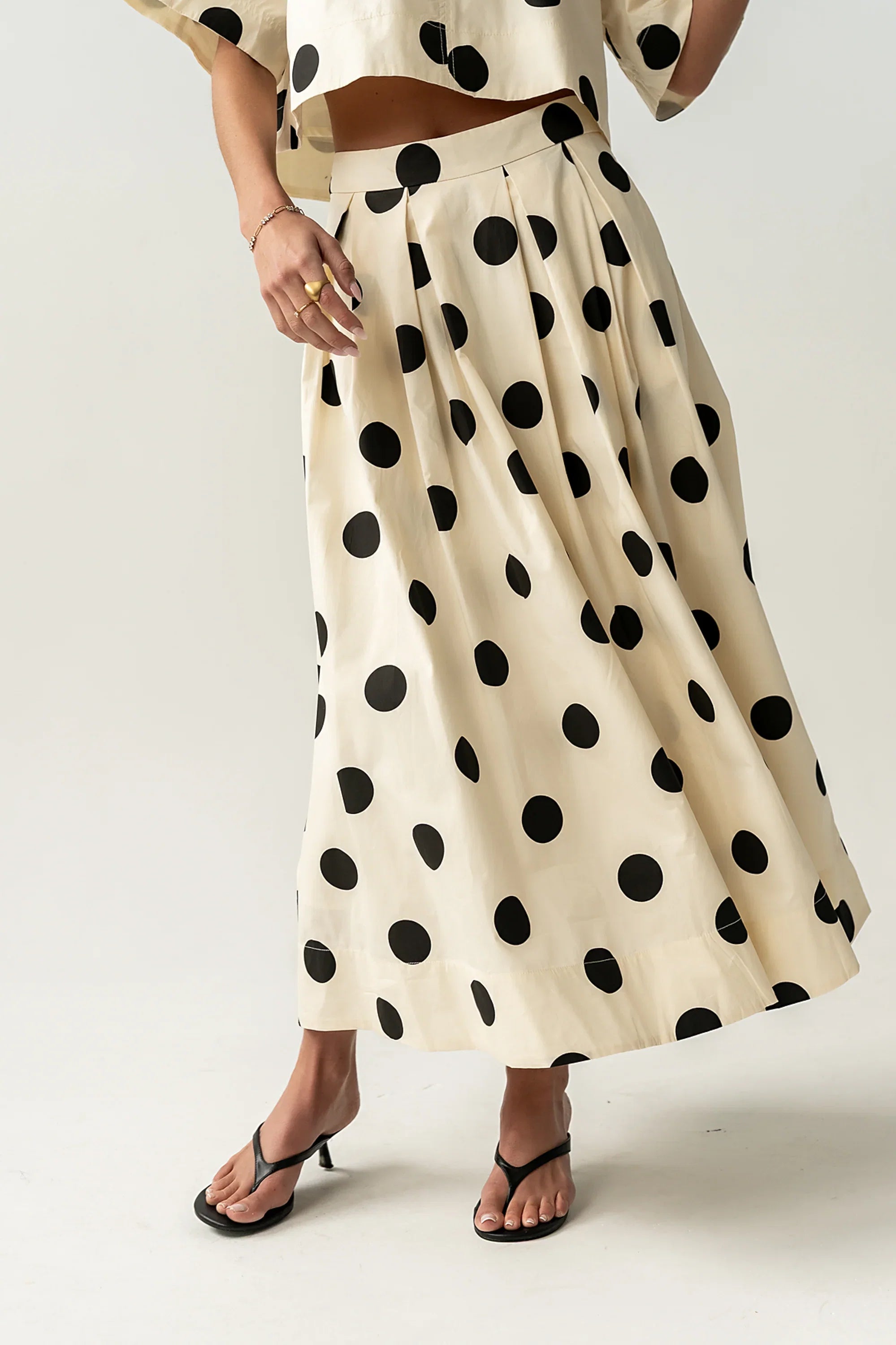 Jacklynn Polka Dot Midi Skirt