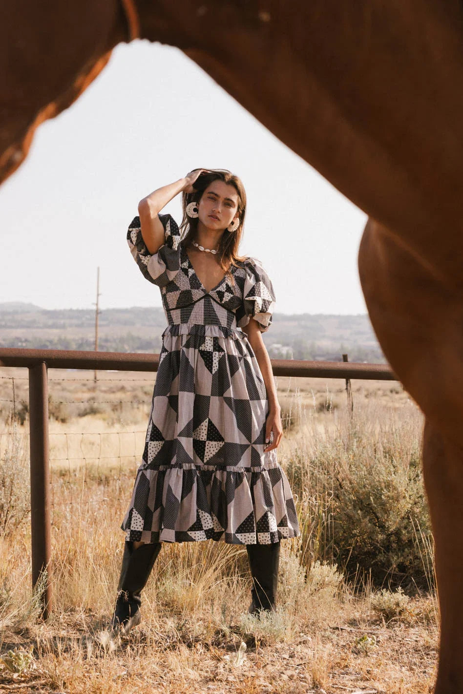 Brielle Patchwork Midi Dress FINAL SALE