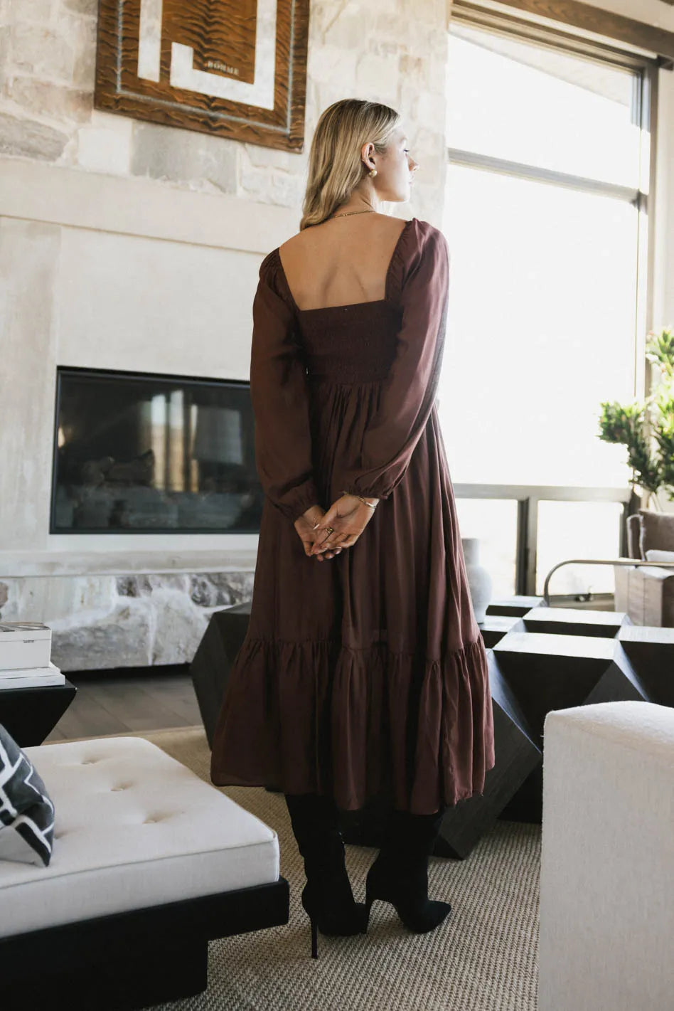 Rael Midi Dress in Brown FINAL SALE