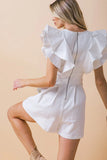 CHILL MOMENT WHITE RUFFLED ROMPER