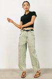 Angela Barrel Jeans in Olive FINAL SALE