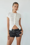 Kalena Draped Button Down Top