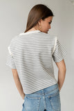 Ryker Striped T Shirt in Grey FINAL SALE