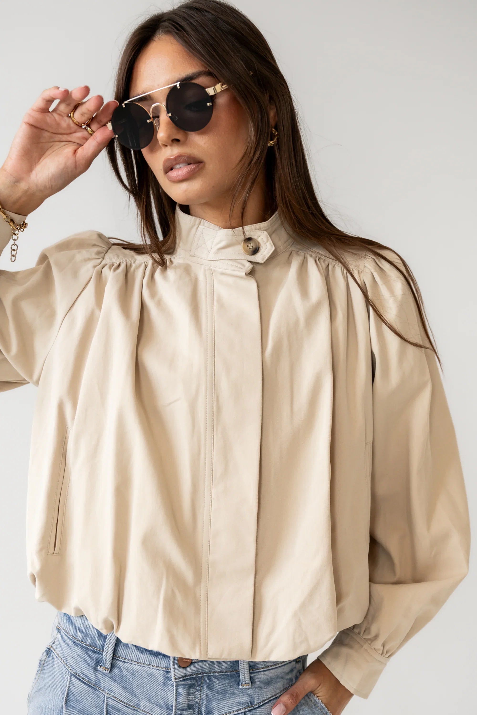 Londyn Bubble Jacket in Tan