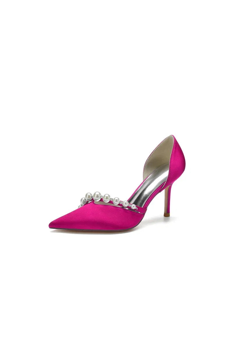 Cocktail Pointed Toe Pearl Heels