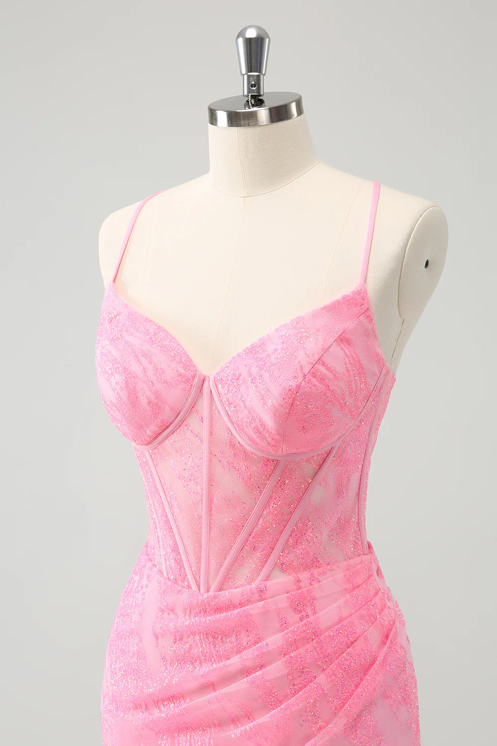 Glow in the Dark Bodycon Corset Short Homecoming Dress with Lace Up Back