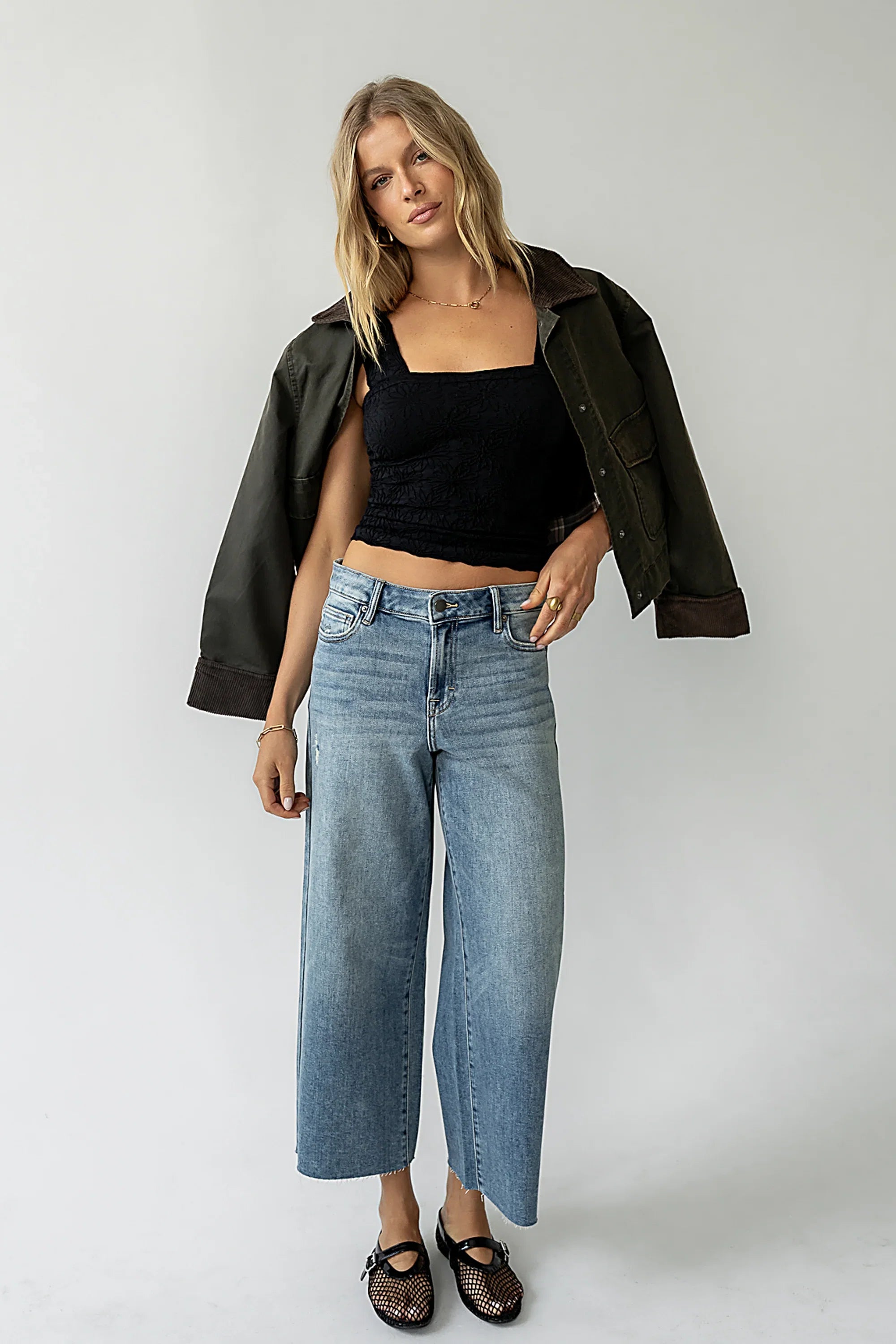 Colette Wide Leg Jeans in Vintage Medium Wash
