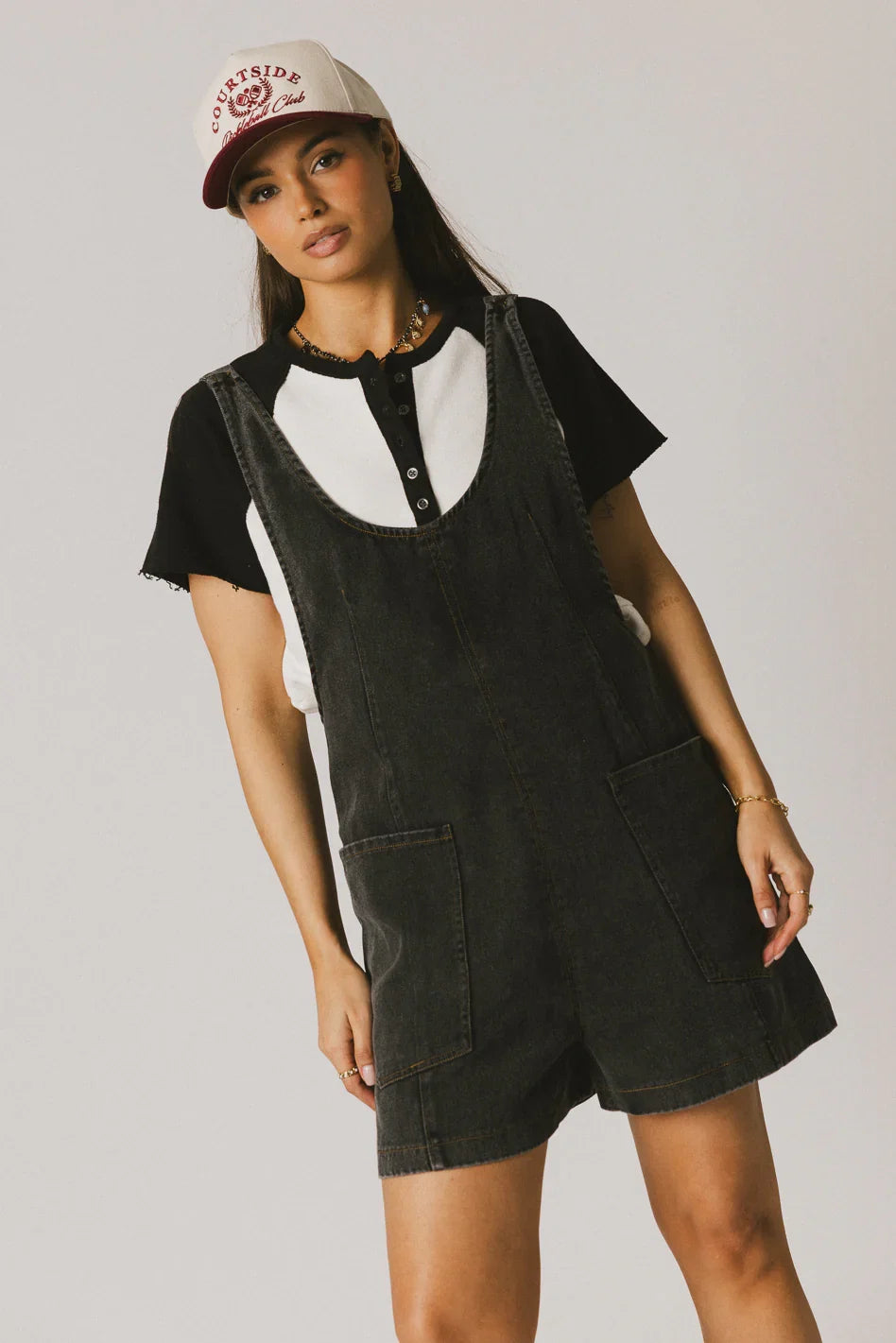 Scottie Denim Overalls in Black FINAL SALE