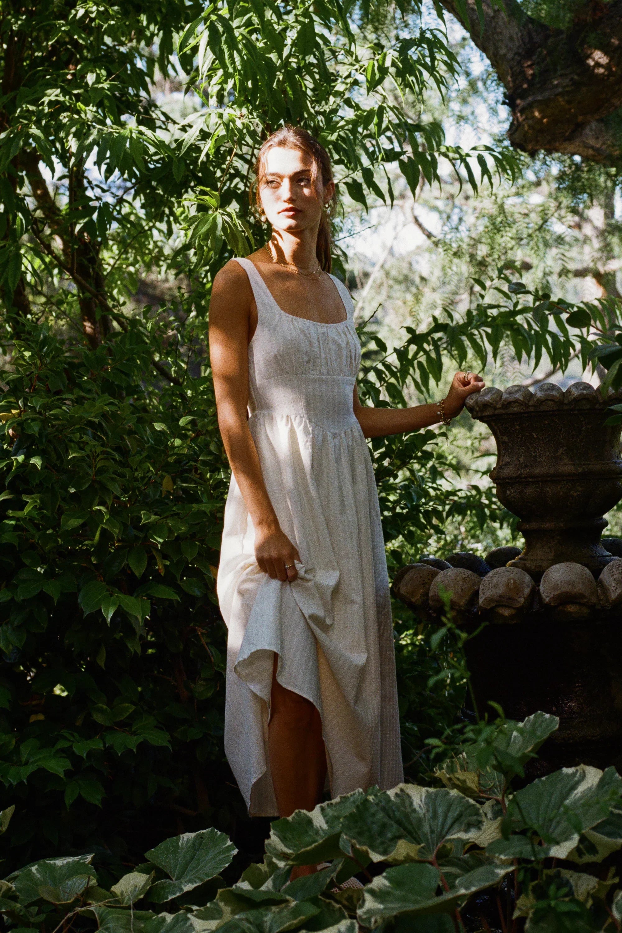 Raven Striped Midi Dress in Natural FINAL SALE