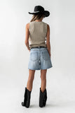 Lina Pointelle Knit Tank in Beige