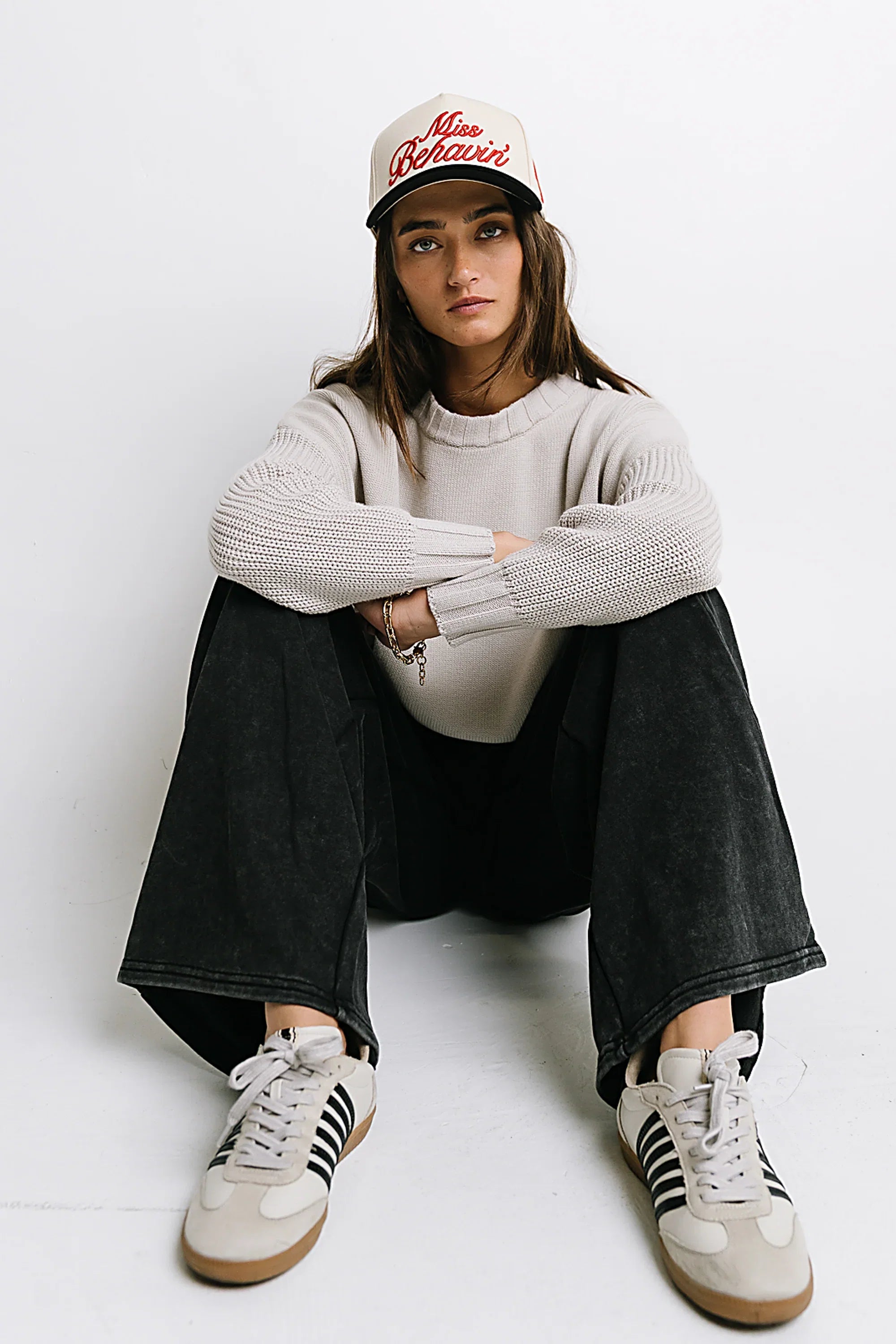 Payton Knit Sweater in Bone FINAL SALE