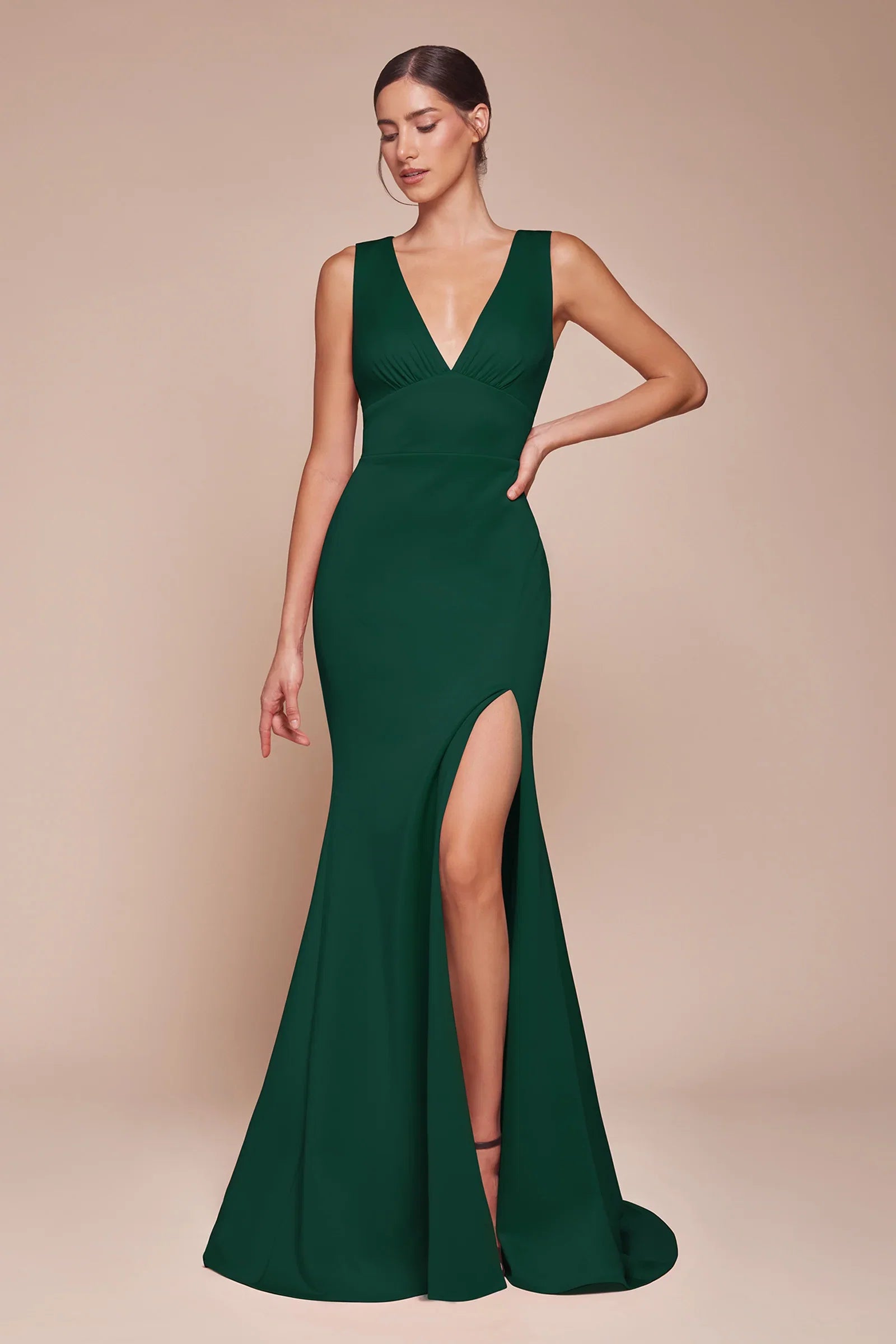 Cora Gown V Neckline Keyhole Back
