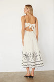 Kinsley Embroidered Linen Midi Dress