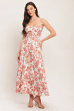 FLORAL HAZE CORAL MIDI DRESS