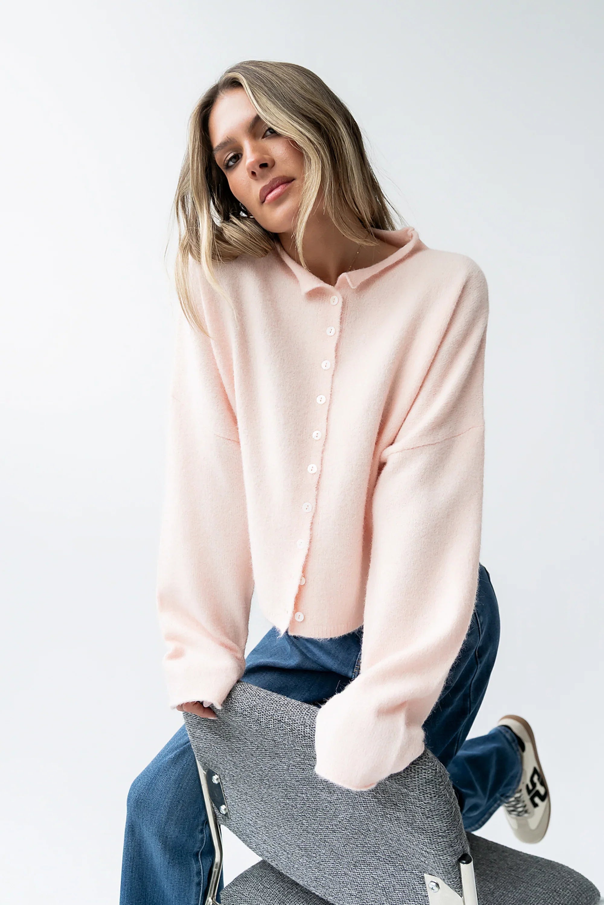 Maci Cardigan in Pink