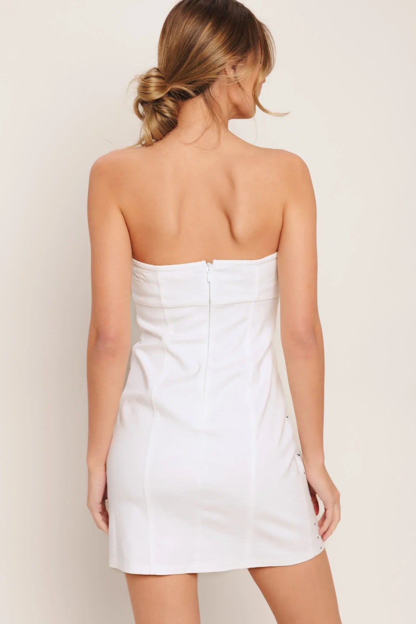CITY TO COAST WHITE DENIM MINI DRESS
