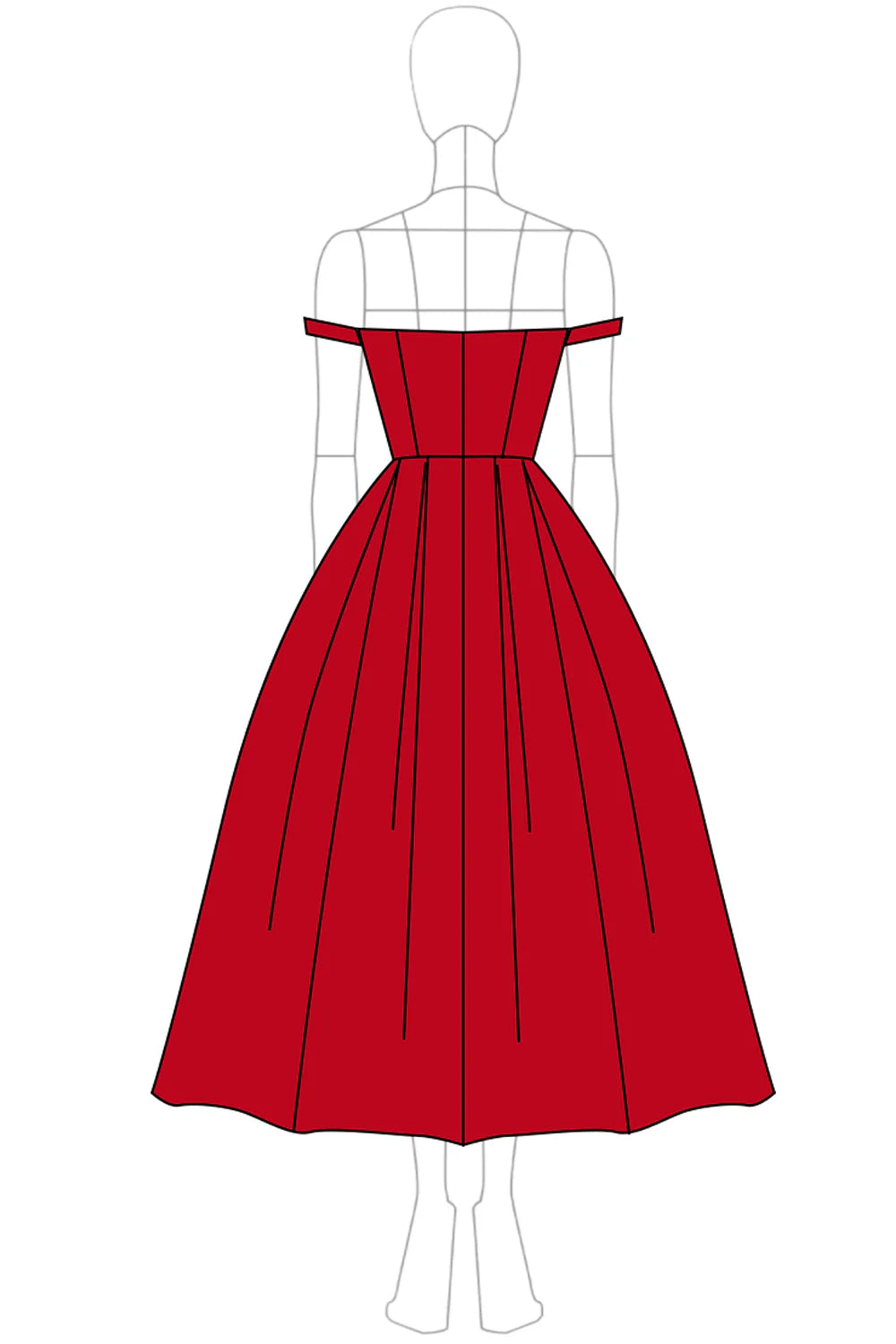 A Line Red Off The Shoulder Formal Dress