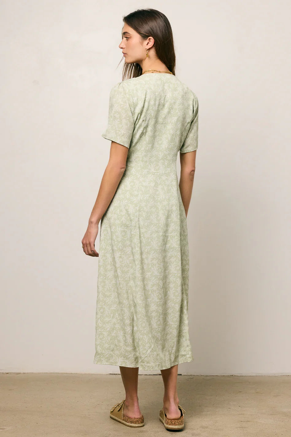 Kade Floral Midi Dress in Sage FINAL SALE