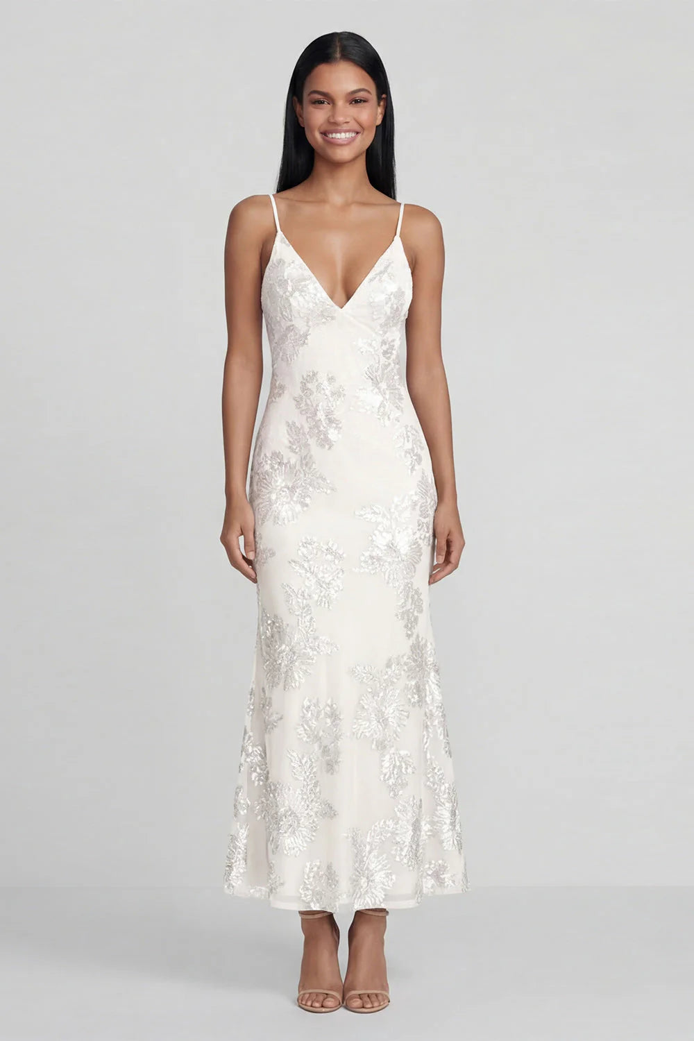 Sage Green Mermaid Floral Wedding Guest Dress with Lace up Back