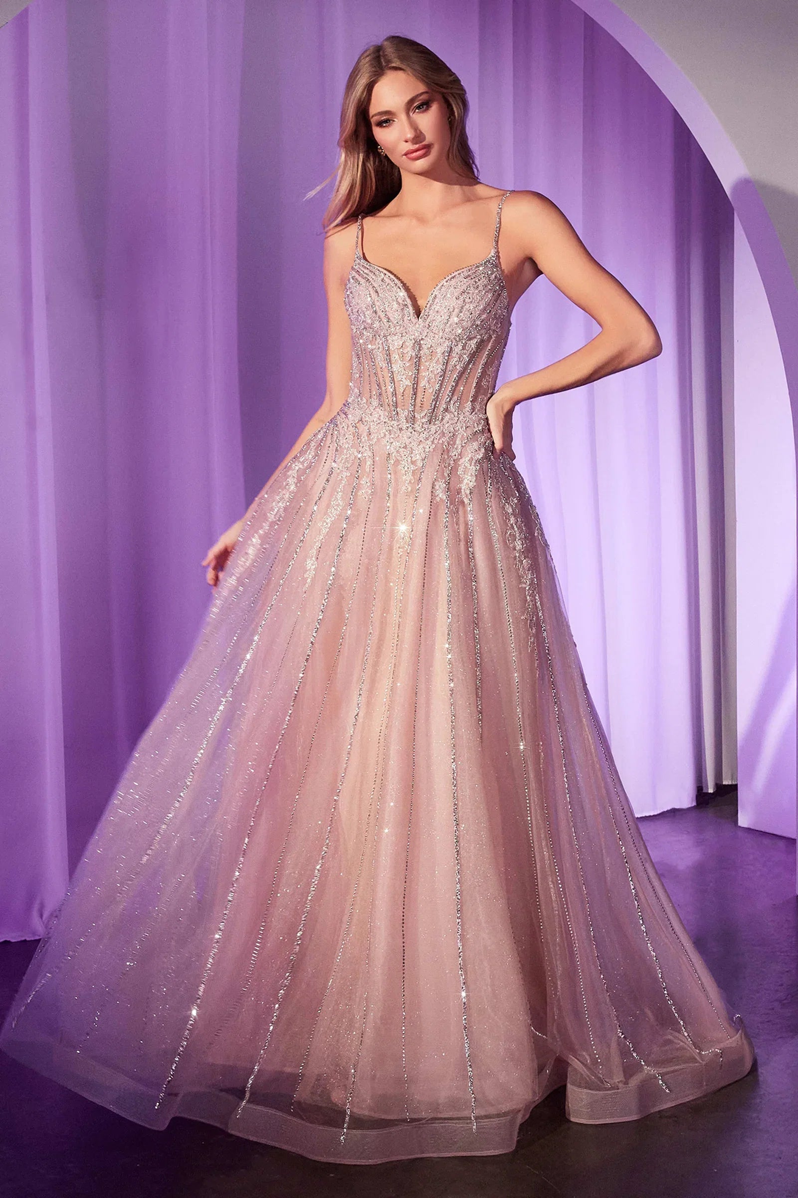 Wynter Gown Crystal Embellished A Line Tulle Dress