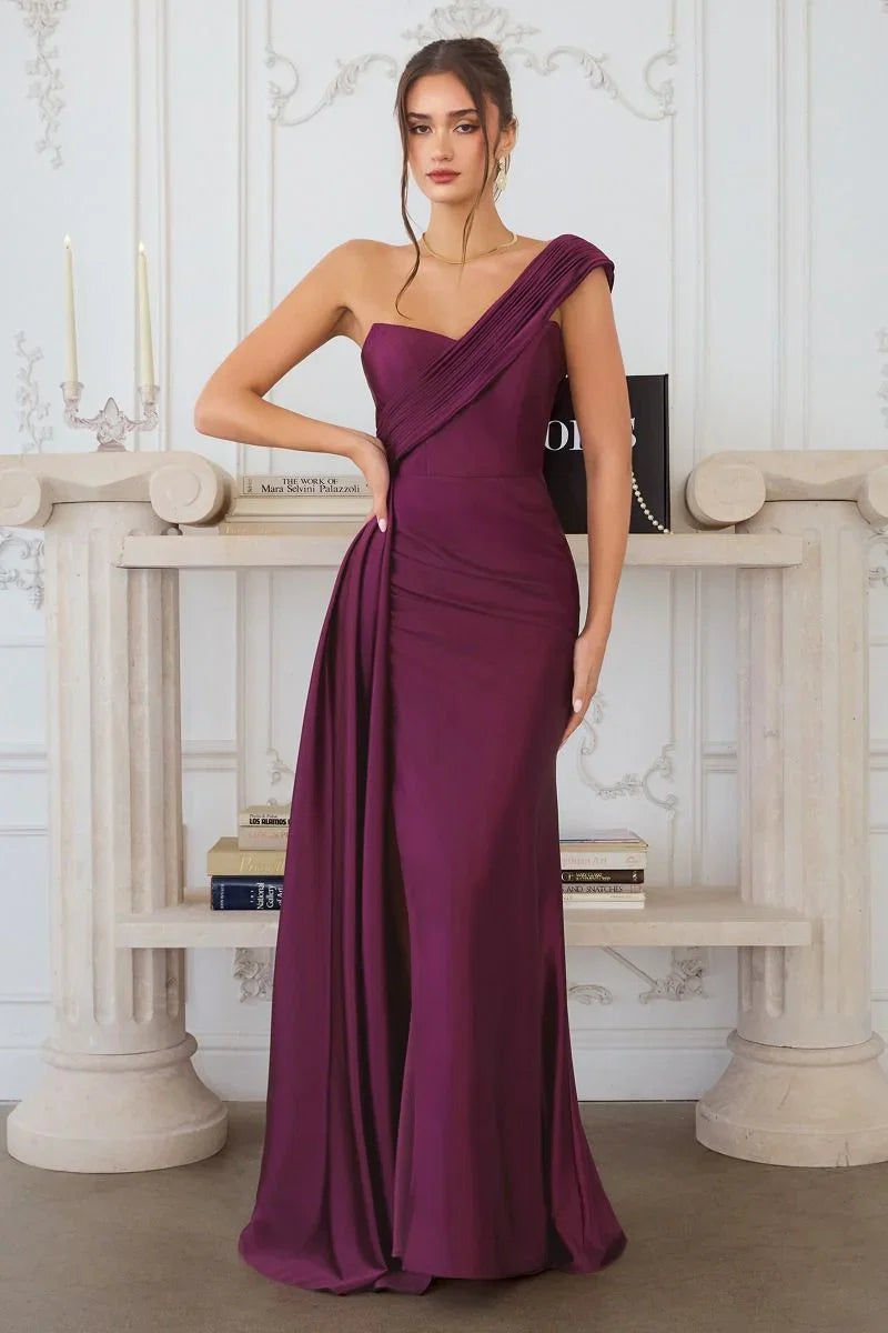 MAURA GOWN DRAPED ONE SHOULDER DRESS