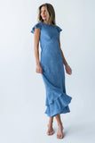 Mateo Floral Maxi Dress in Blue