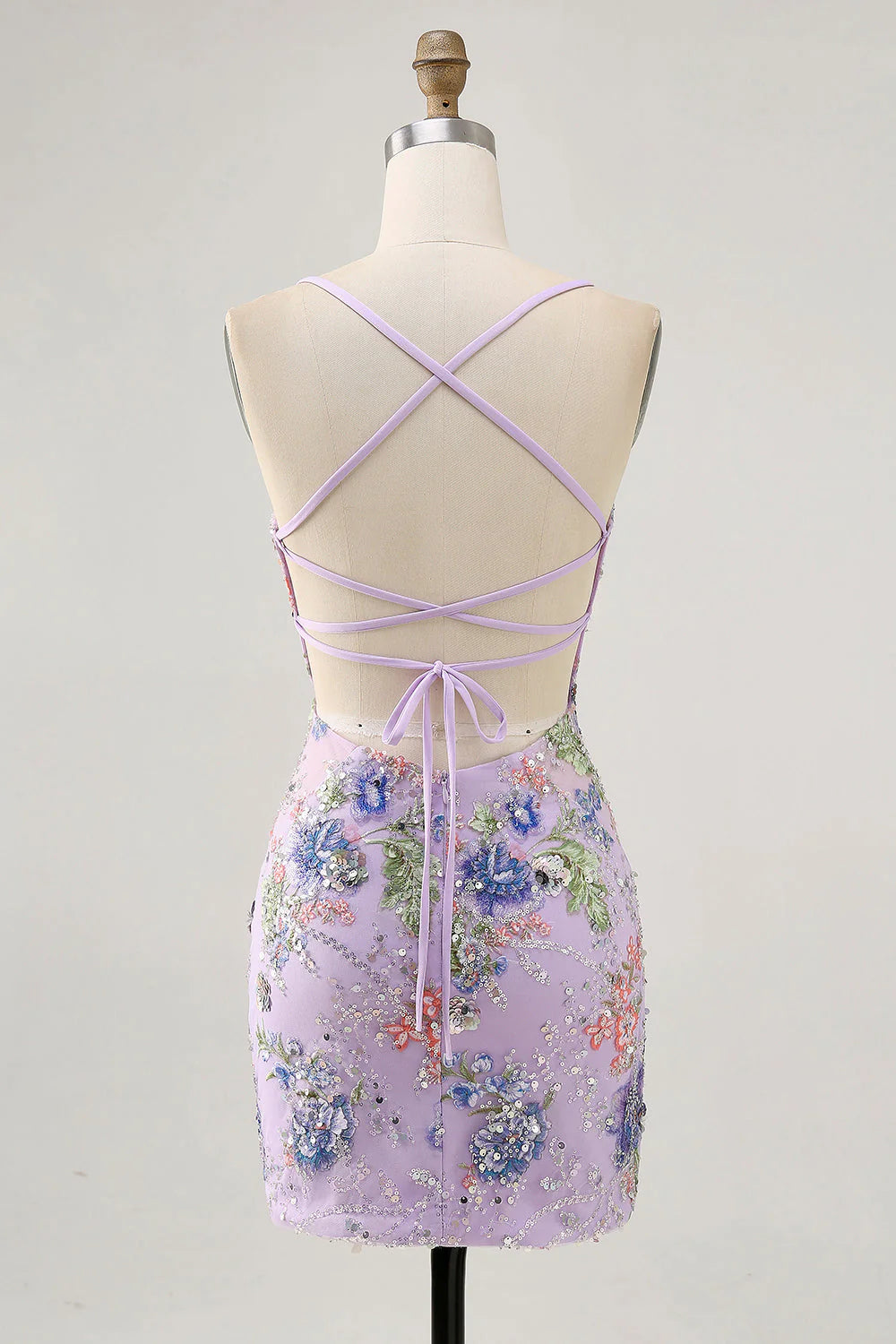 Sparkly Black Bodycon Spaghetti Straps Floral Short Homecoming Dress with Sequins