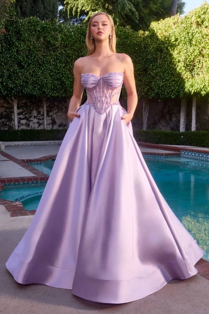Annika Gown A line Corset Dress With Pockets