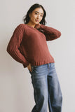 Juniper Textured Sweater in Berry FINAL SALE