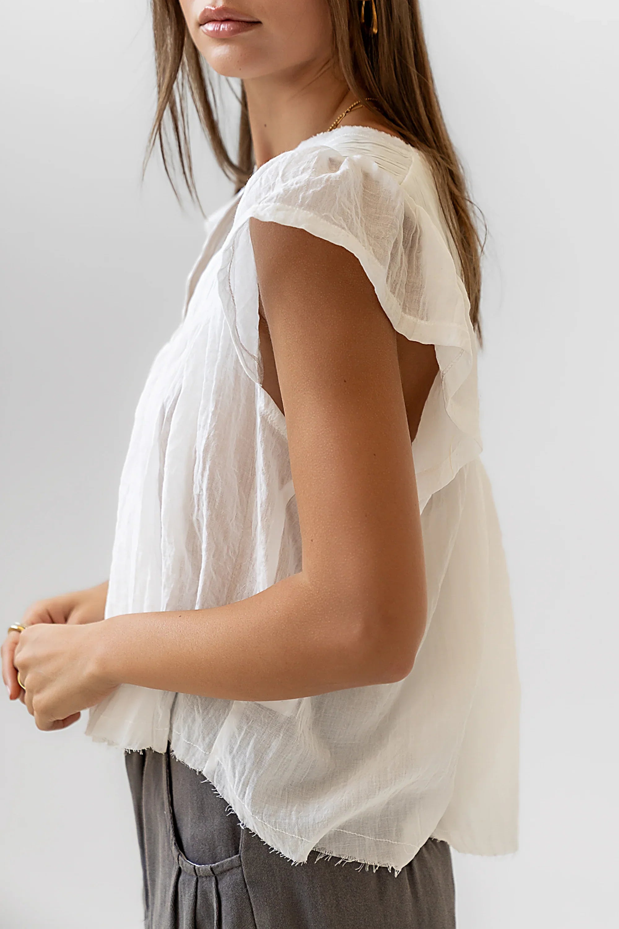 Leia Blouse in Cream FINAL SALE