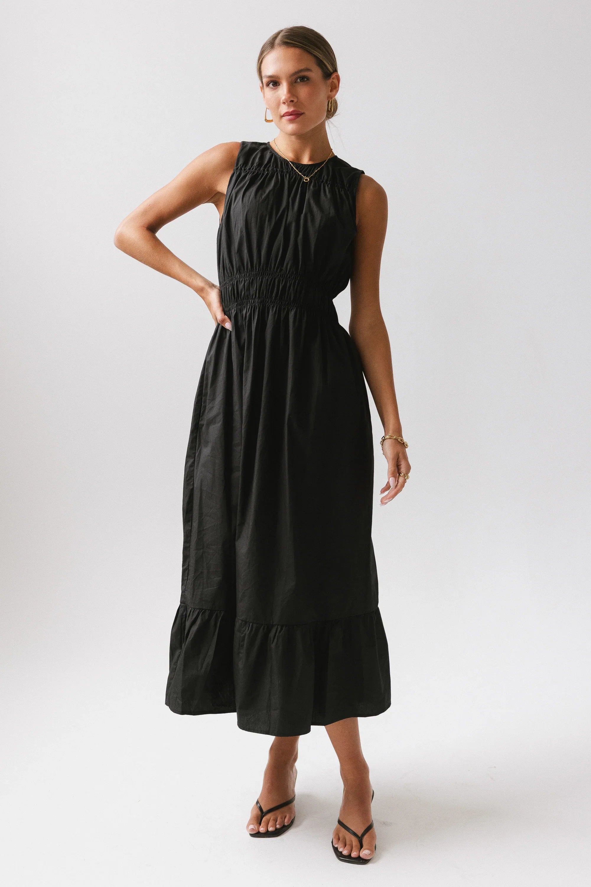 Carmina Tiered Dress in Black FINAL SALE