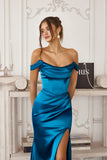 Kieran Gown Stretch Satin Fitted Dress