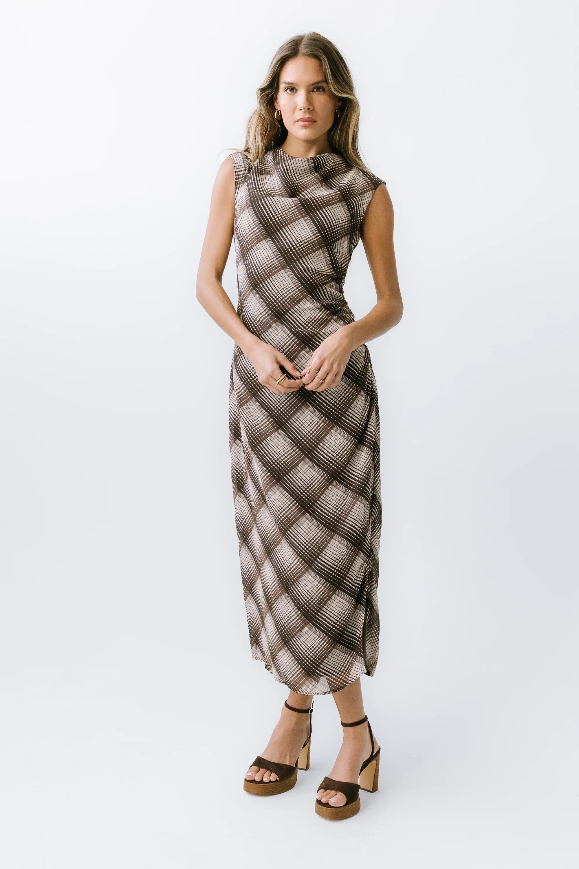 Maxine Plaid Maxi Dress