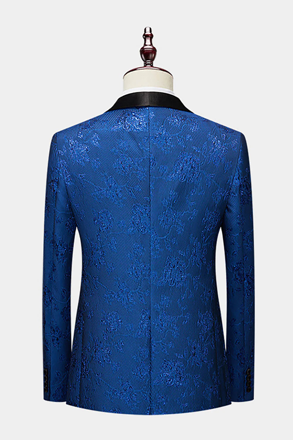 Mens Pink Silm Fit Shawl Lapel Jacquard 2 Pieces Wedding Suits