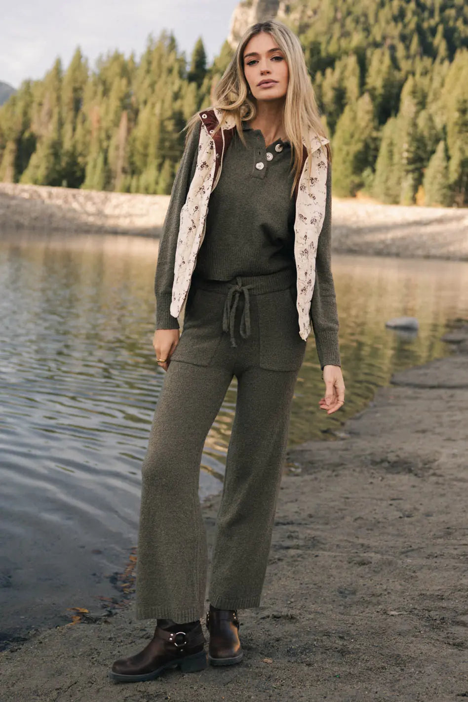 Breck Knit Sweater in Olive FINAL SALE