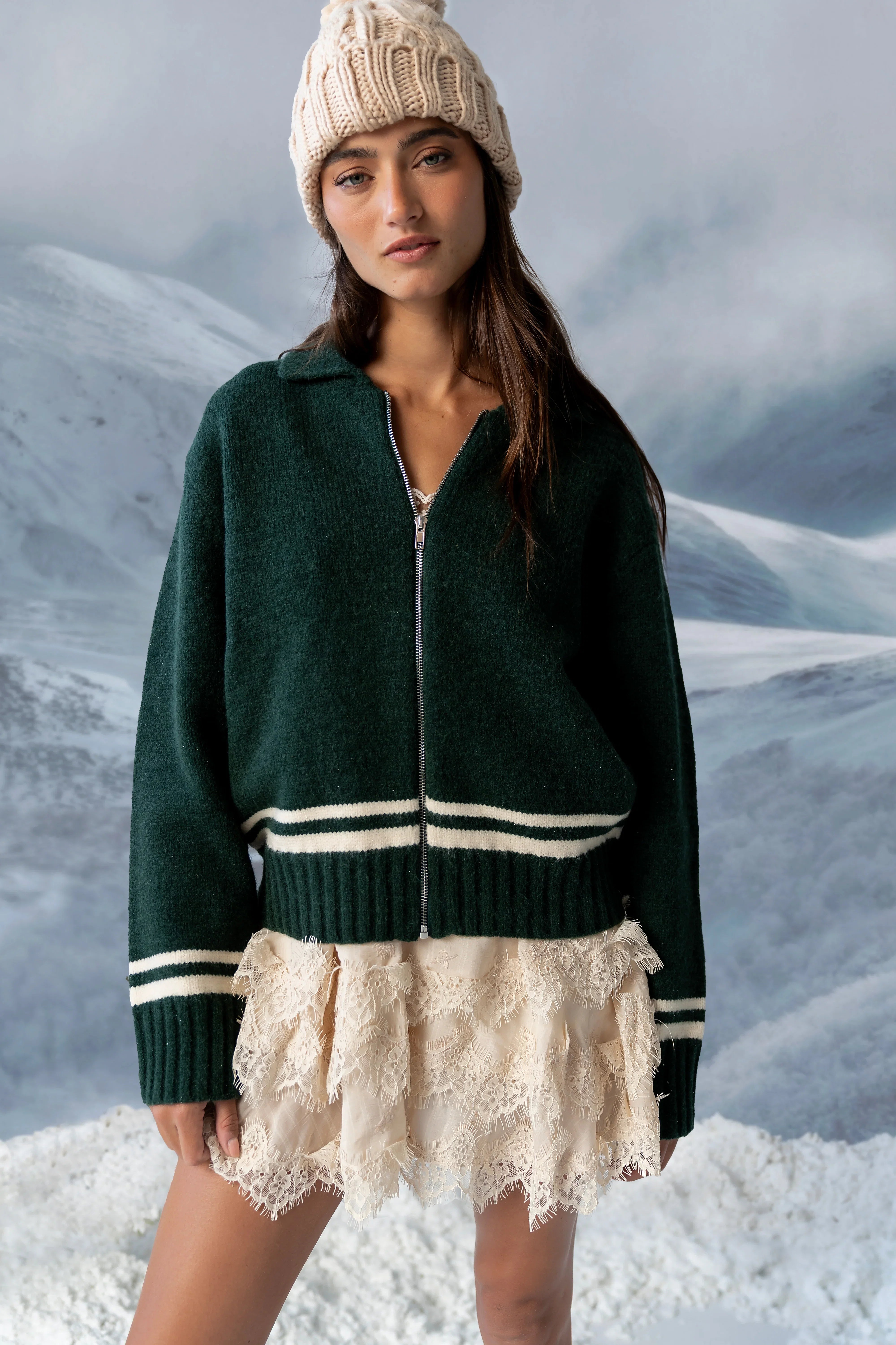 Polly Knit Jacket in Green