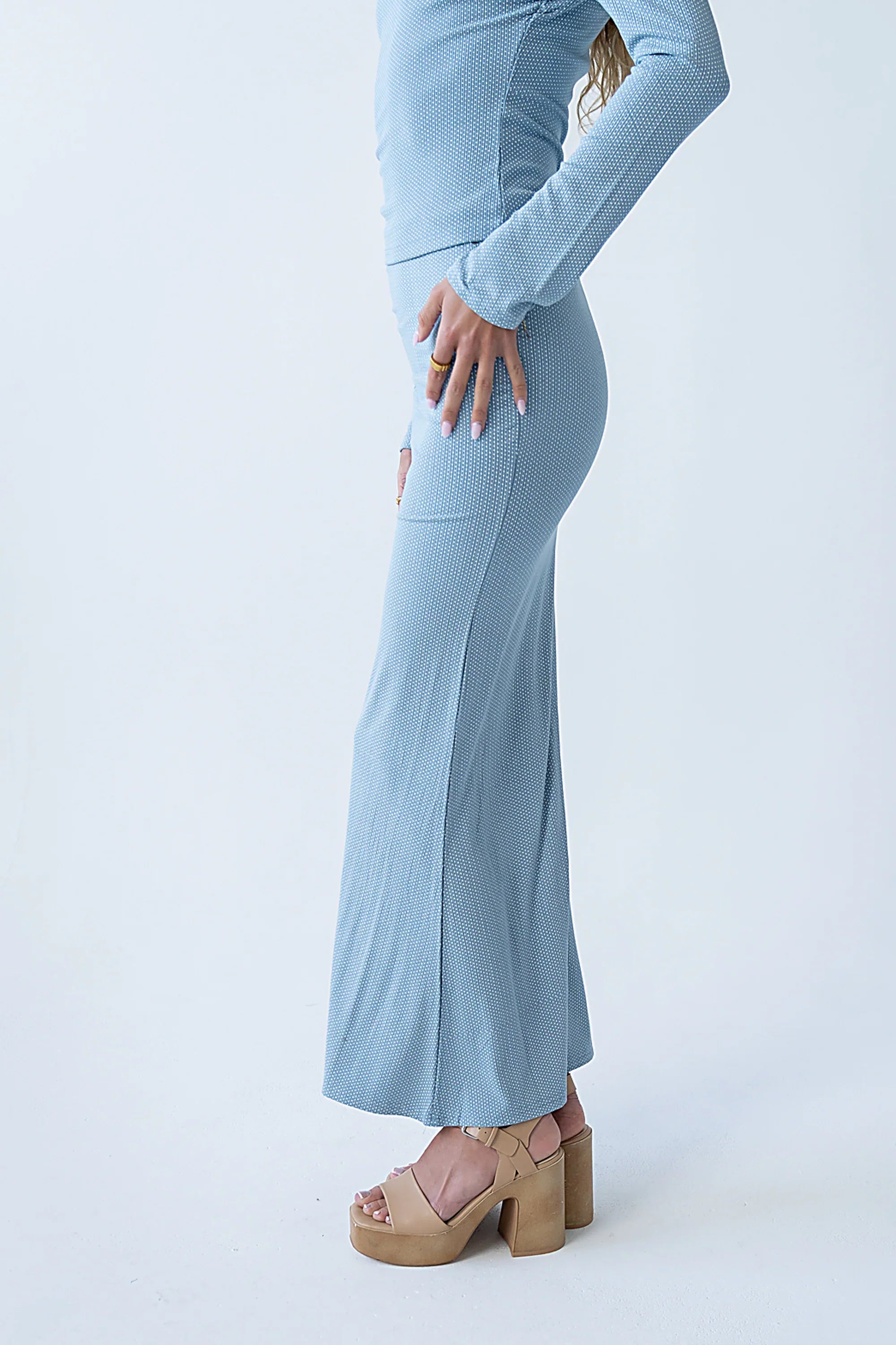 Bonnie Polka Dot Maxi Skirt in Blue
