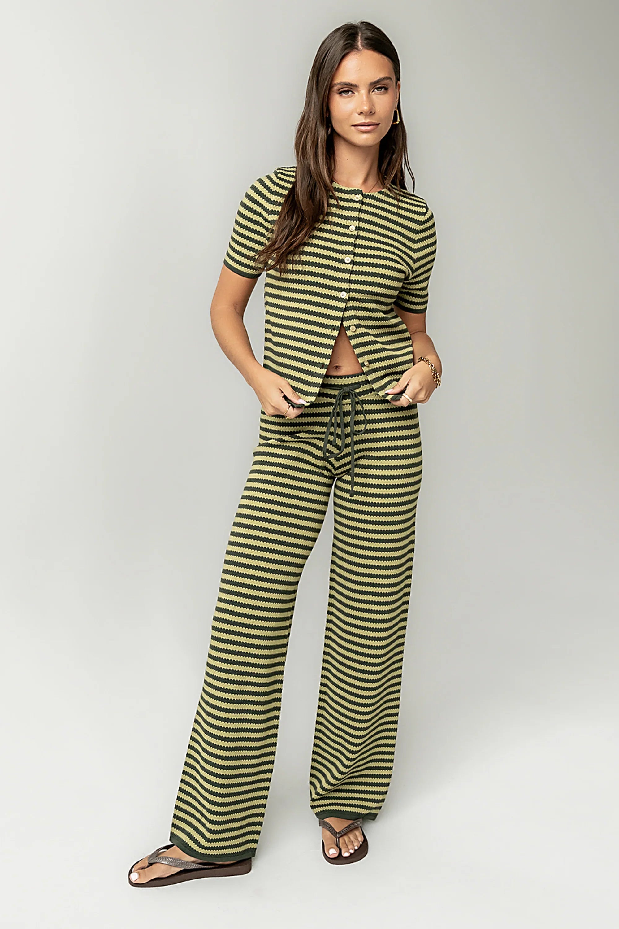 Ireland Striped Top in Green FINAL SALE