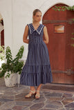 Miya Collared Midi Dress in Navy FINAL SALE