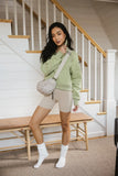 Alyssa Half Zip in Sage FINAL SALE