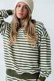 Taya Striped Sweater in Olive FINAL SALE