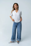 Gareth Pleated Blouse in White