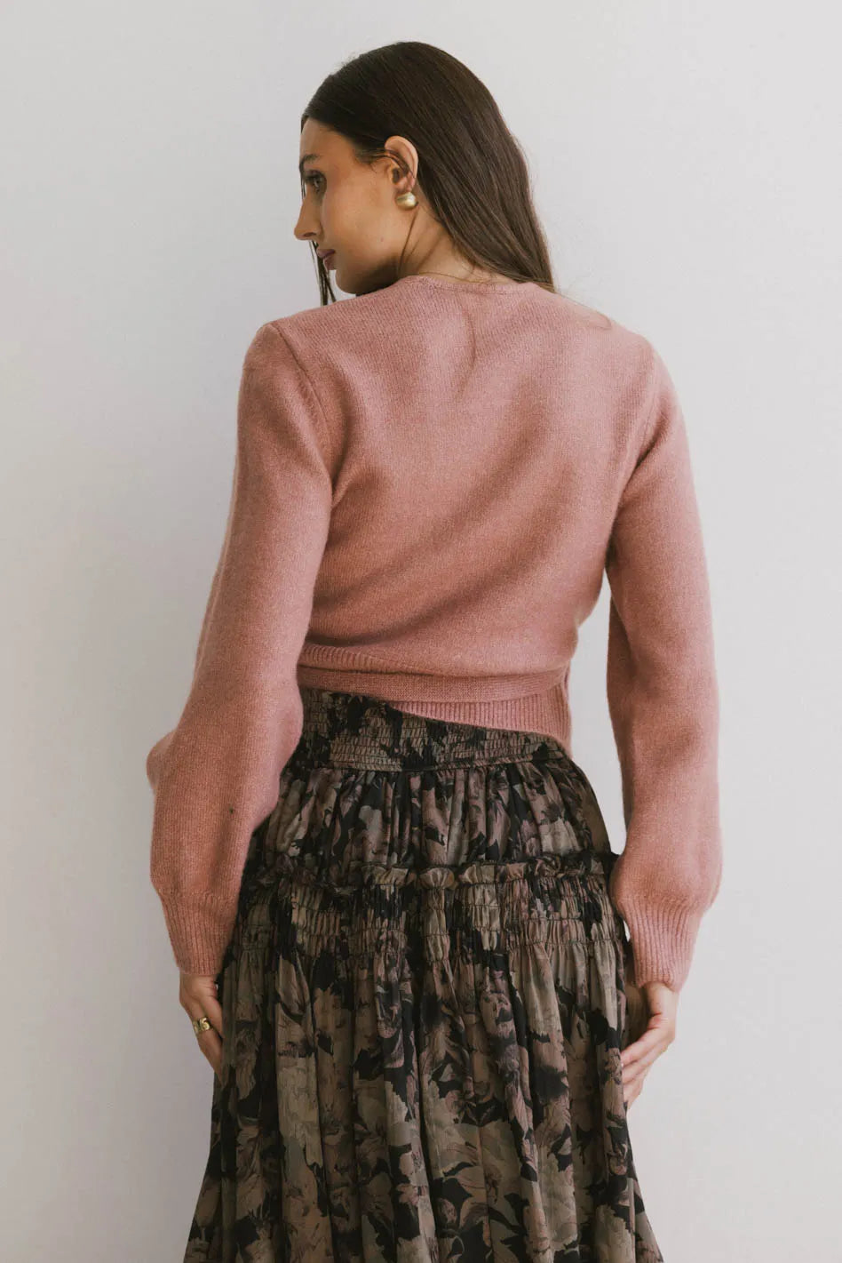 Addie Wrap Cardigan in Rose FINAL SALE