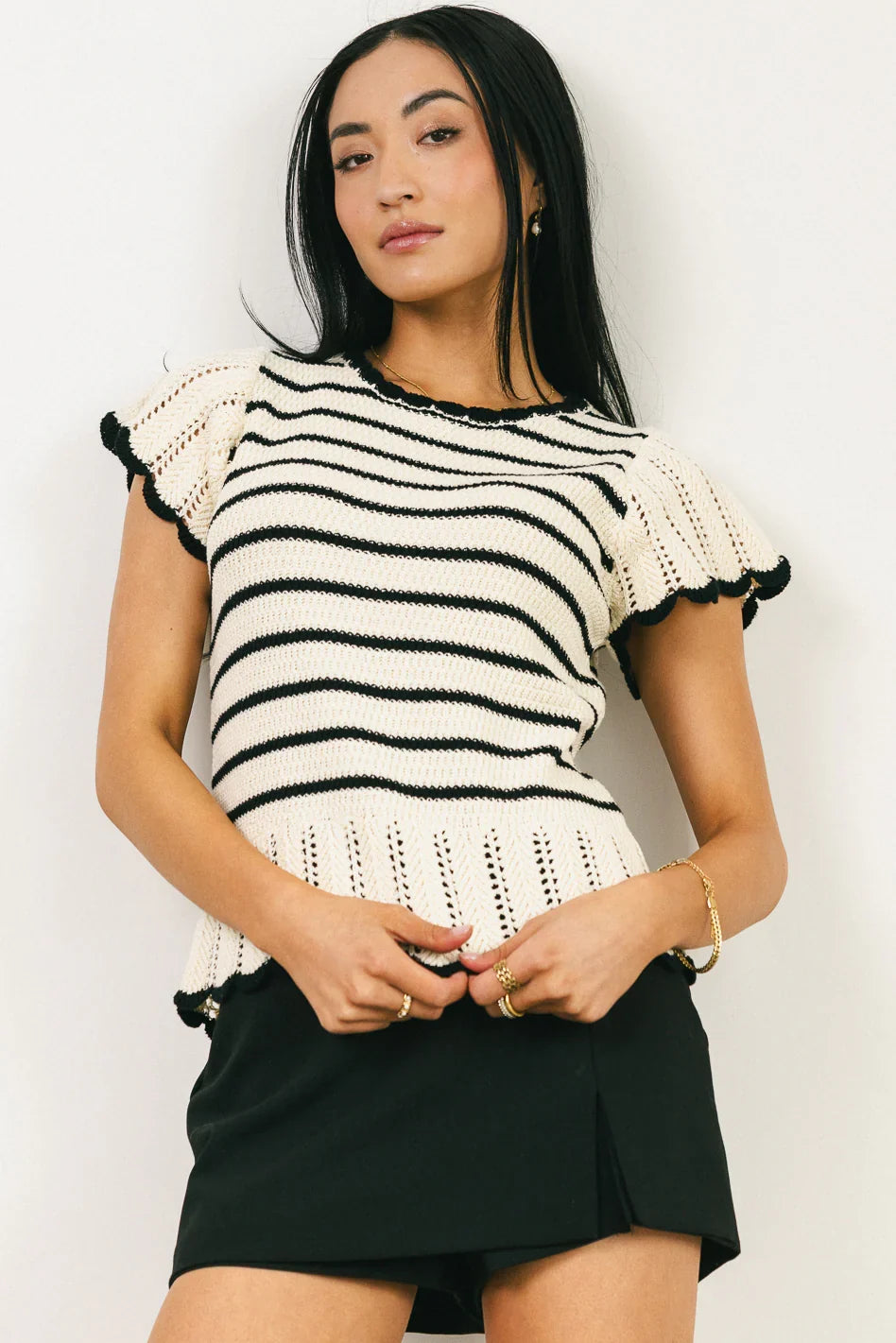 Georgie Striped Sweater in Black FINAL SALE