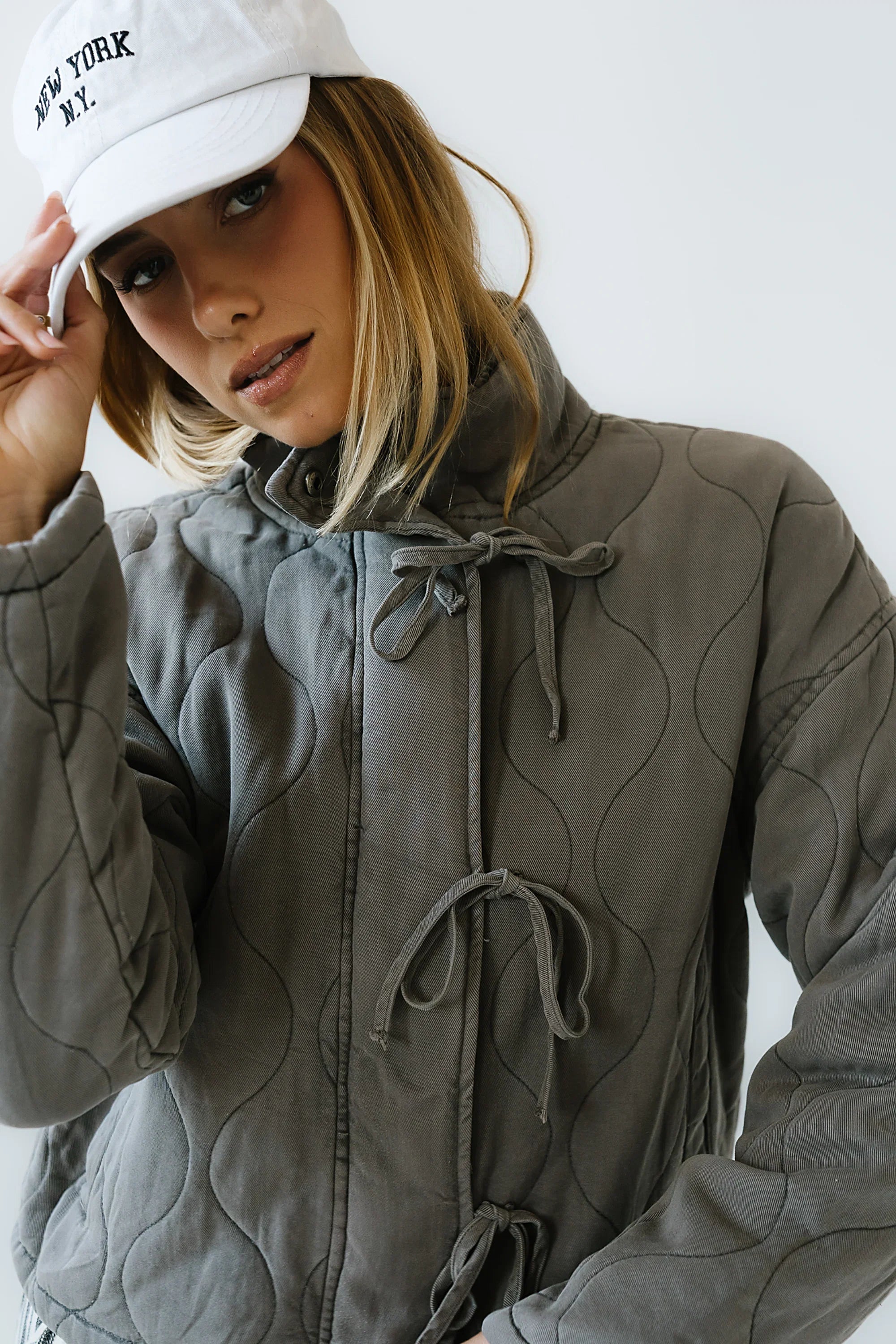 Quinn Quilted Jacket in Charcoal FINAL SALE