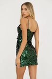 ASTRA MINI DRESS SEQUIN PARTY DRESS FOREST GREEN