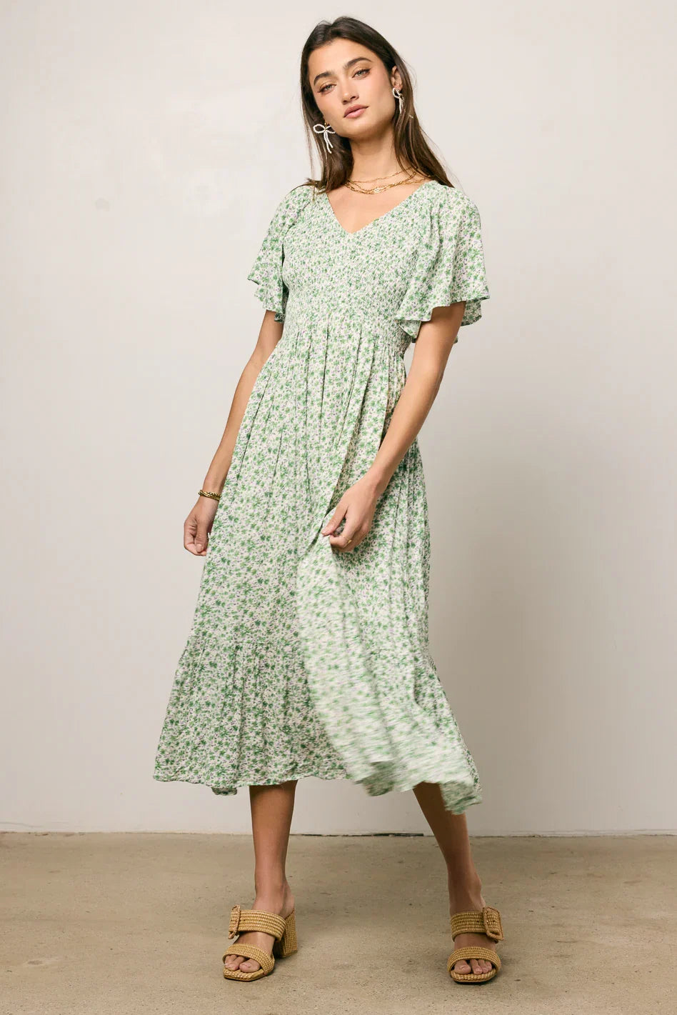 Lily Smocked Midi Dress FINAL SALE