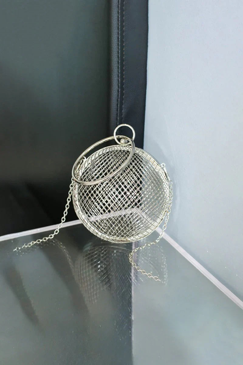 Rose Gold Metal Tennis Chain Handbag