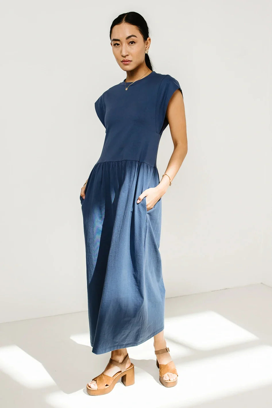Louie Midi Dress in Indigo FINAL SALE